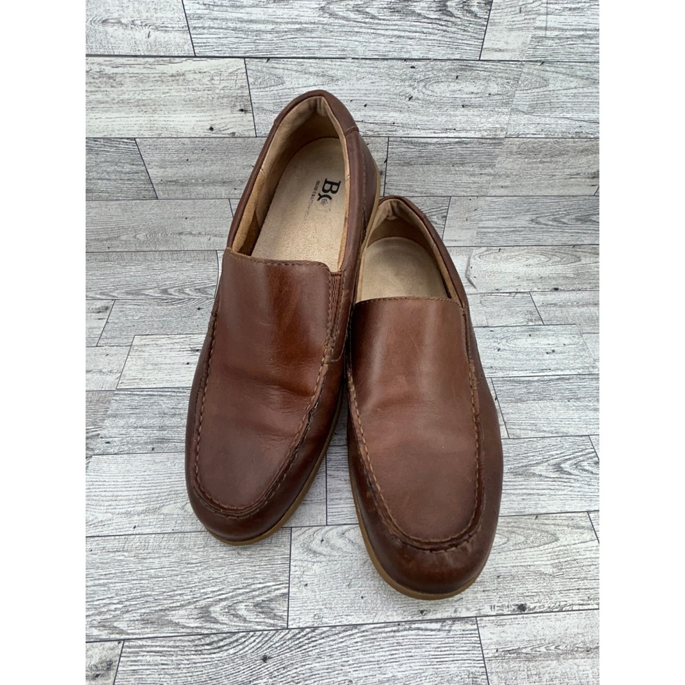 Born Men Sz 10.5 M Brown Leather Slip On Loafers Moc Toe Shoes H44116 VCJD18